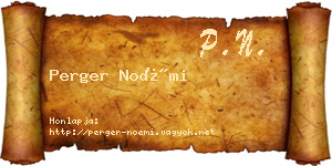Perger Noémi névjegykártya